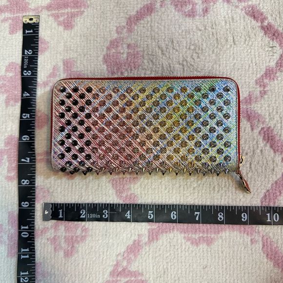 🧧SOLD🧧CHRISTIAN LOUBOUTIN Panettone unicorn suede spikes wallet Sold Out - Picture 16 of 16